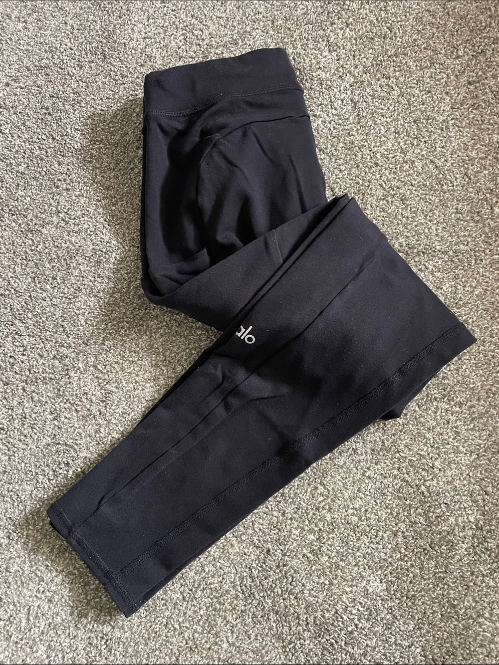 ALO Yoga Black Women's High-Rise Leggings with Drawstring and side pockets - Picture 6 of 6